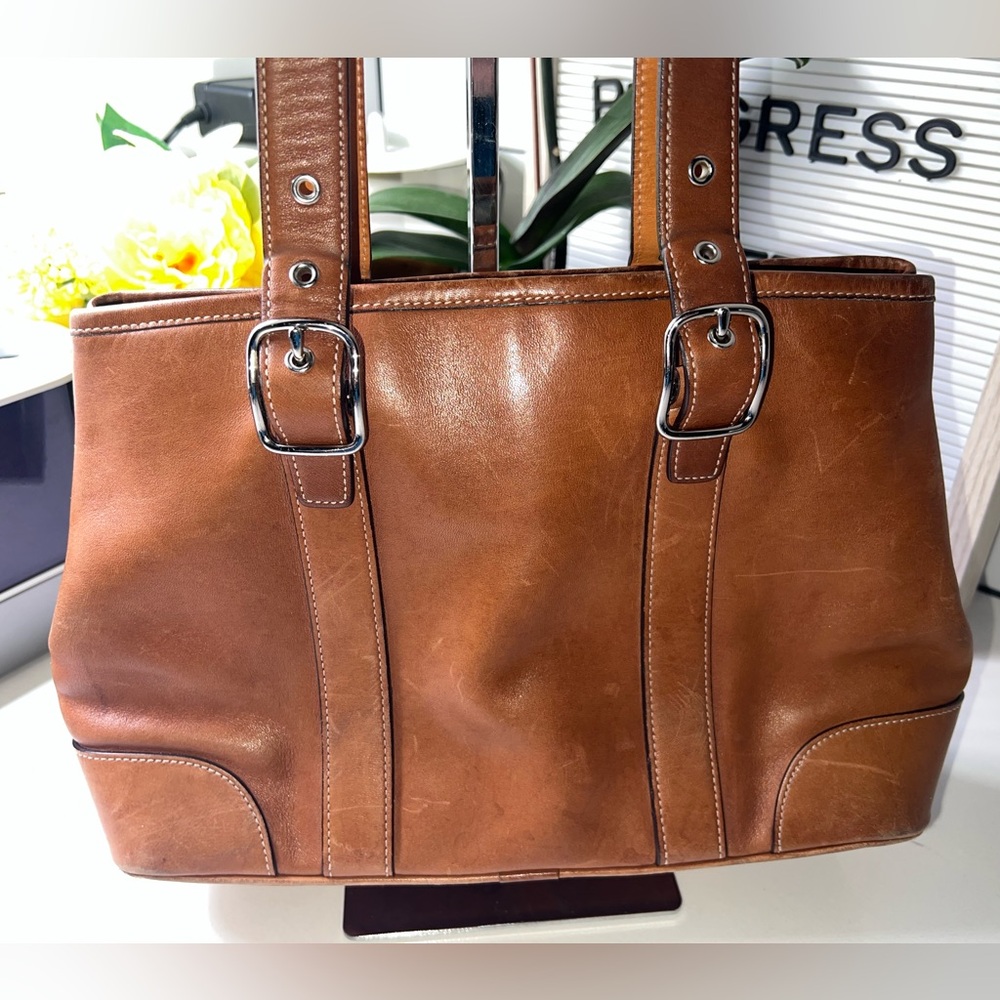 Coach 7588 | Y2K Brown Leather Small Carryall/Tote - Picture 4 of 13